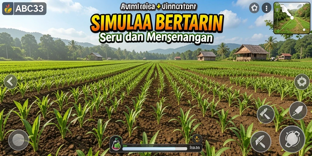 Screenshot ABC33 menampilkan permainan bertani yang menarik dan asri.