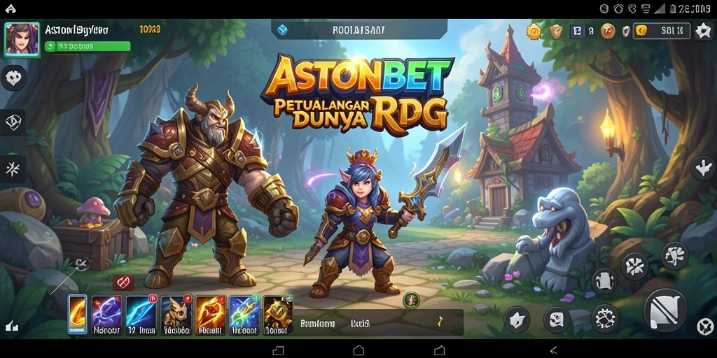 Screenshot gameplay ASTONBET menampilkan pertarungan epik dalam dunia RPG.