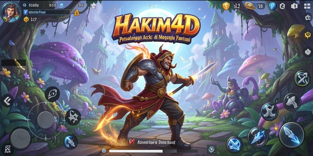 Tangkapan layar HAKIM4D menunjukkan pertarungan epik di dalam dunia fantasi.