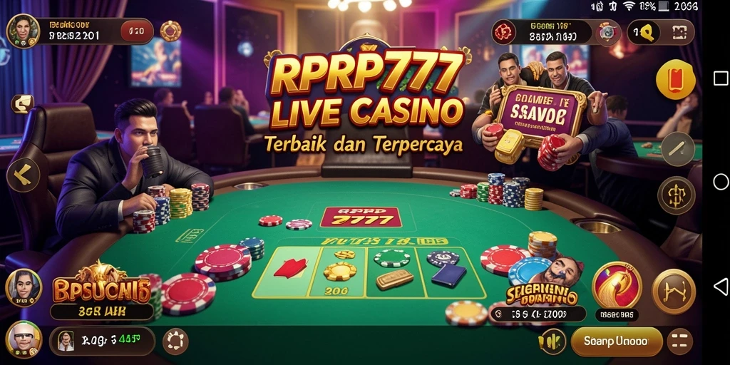 Screenshot RPRP777 menampilkan dealer live dalam permainan roulette yang mendebarkan.