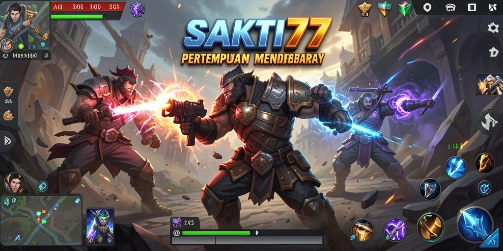 Gameplay seru dalam pertarungan MOBA yang intens.