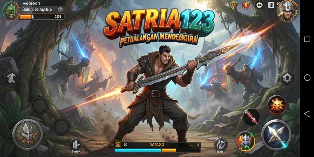 Tangkapan layar yang menampilkan aksi mendebarkan dari SATRIA123.