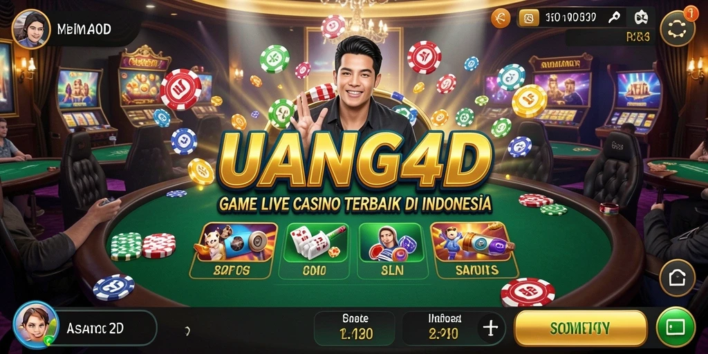 Tampilan gameplay seru di UANG4D dengan dealer live.